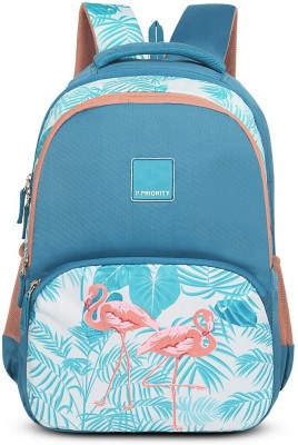 Priority Polyester Floret 004 Printed College 31 L Backpack(Blue)