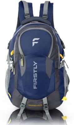 FIRSTLY Hammer Waterproof Travel Backpack Outdoor Hiking Trekking Bag With Rain Cover 45 L Backpack(Blue, Grey)