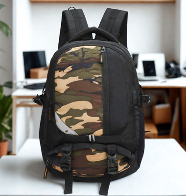 aurawin Army Black 03 Compartment With 07 Pocket 30 L Laptop Backpack(Black)