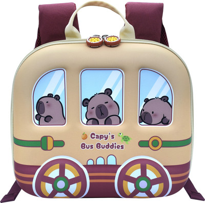 Kiditos 3D Bus Design Cute Capybara EVA Backpack Rectangle Shaped School Bag for Kids 6 L Backpack(Multicolor)
