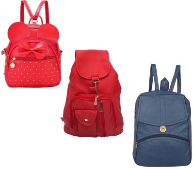 QUASHIMI COLLECTION BP-19-red-2in1+red-cmra+nvy-blu-psh-lck-pithu-cmbo 6 L Backpack(Red, Red, Blue)