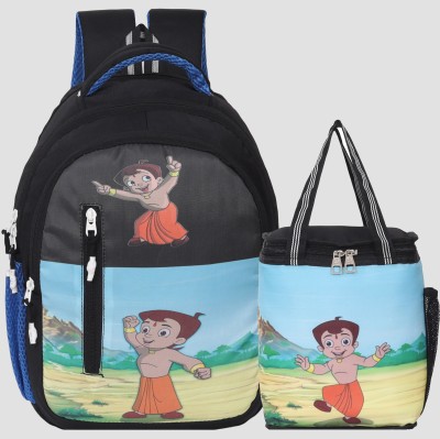 GOOD FRIENDS Chota Bheem School Bag Luxury Tiffin Bag Schoolbook/Lunch Bag Pack 2 Daily Use 25 L Backpack(Multicolor)