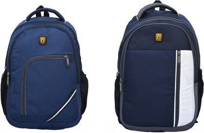 Blowzy Bags Hot Selling Polyester Casual School Book Bag for Youth College Laptop Backpack Waterproof School Bag(Blue, White, 30 L)