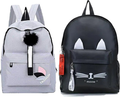 Zenvault Trendy Casual College Backpacks, Designer School/College/Picnic Bag 12 L Backpack(Black, Grey)