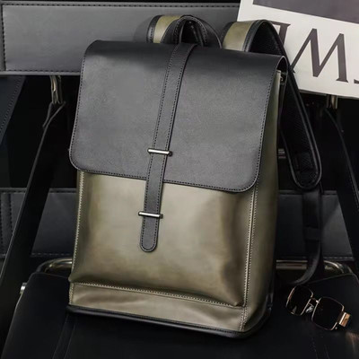 HIM POUCH The Dreamer Leather Casual Laptop Backpack 35 L Trolley Laptop Backpack(Green)