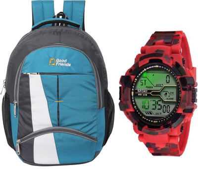 Capitalpoint for Boys Girls/Office School College Students,Digital Watches Combo 35 L Backpack(Blue)