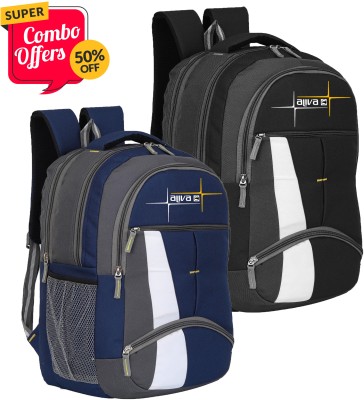 Aliva Fashion Combo of 2 CBT-1090 High-Quality Backpack for Office, School, College, Travel 45 L Laptop Backpack(Black, Blue)