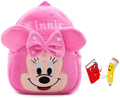 Aveek School Bag Minnie Mouse Soft Plush Backpacks Cartoon Baby Boys/Girls Plush Bag 10 L Backpack(Multicolor)