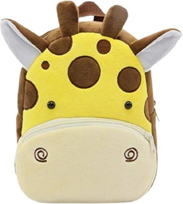 Frantic Kids Soft Animal Cartoon Velvet Plush School Bag(Cow_Yellow_2024_B) 4 L Backpack(Yellow)