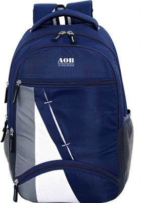 aob school tution college Waterproof bag for classes 35 L Laptop Backpack(Blue, White, Grey)