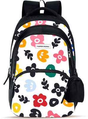 Hyper Adam School Bags For Kids Casual College Bags For Boys & Girls With Extra Pouch 35 L Backpack(Black, White)