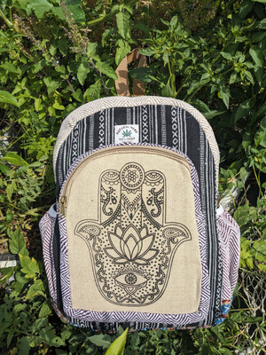 Tribe Hamsa Hemp Backback 10 L Laptop Backpack(Multicolor)