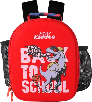 smily kiddos HARD TOP PRESCHOOL BAG DINO THEME RED 25 L Backpack(Red)