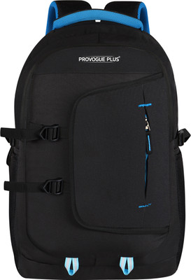 PROVOGUE PLUS Water Rasistant Fabric ASHPER Unisex School Bag With Flap Designer Pen Pocket 40 L Backpack(Black)