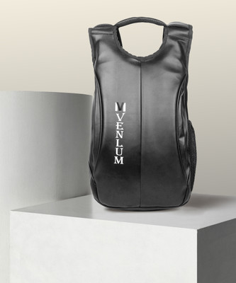 VENLUM Unisex Black Coloured Leather Backpack 20 L Backpack(Black)