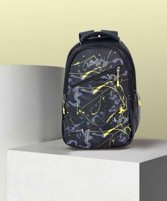 obh Printed Office Men and Women with Padded Laptop Compartment School Bags 30 L Trolley Laptop Backpack(Black, Yellow)