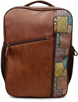 Newro Medium 28L Laptop Backpack Urban Classic Pro Tan Office College Bag For Girls 30 L Laptop Backpack(Brown, Tan)