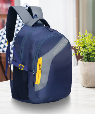 ANTHUB For College School Travel Office Casual Use For Men & Women 30 L Laptop Backpack(Blue, Grey)