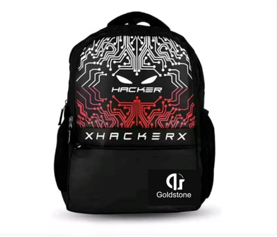 goldstone Hacker Themed for Boys Circuit Design Printed (Red ,Black) 30 L Laptop Backpack(Black)