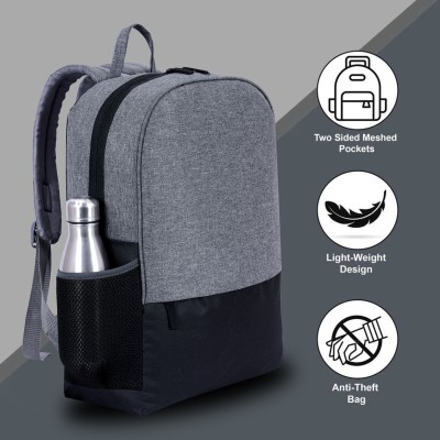 ELONONE Medium 25 L Laptop Backpack for Business and office bag (Black, Grey) Waterproof Backpack(Grey, 25 L)