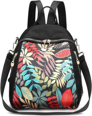 HouseOfCommon Women's Small Backpack Theft Proof Bag For Women ( Multicolor ) | Affordable 20 L Backpack(Black)