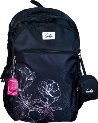 Genie Hailey Black Casual Backback New Launched 2023 with Rain Cover & Happy Pouch 36 L Laptop Backpack(Black)