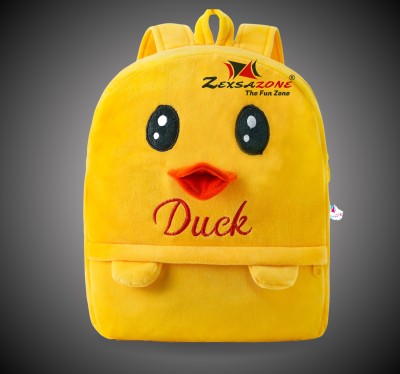 Zexsazone Soft plush fabric Kids school backpack Duck bag for age 2-7 Years Childs. 10 L Backpack(Yellow)