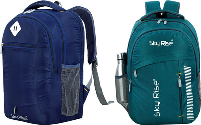 SKY RISE Laptop Backpack 35 L Laptop Backpack(Blue, Green)