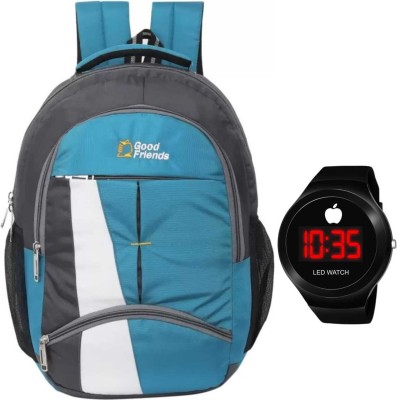 Good Friend school/college/office/casual bags use all age boy’s/girl’s/ with digital watch 35 L Laptop Backpack(Blue)