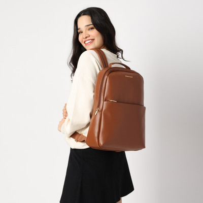 Fastrack Tan Textured Backpack 11.2 L Laptop Backpack(Tan)