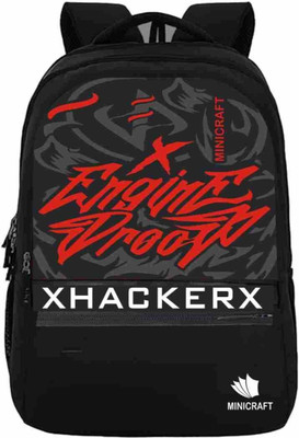 Minicraft HACKER Edition Bag with 2 Secret Pockets Large Size Laptop Backpack 28 L Laptop Backpack(Black)