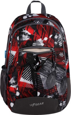 F Gear Ellis Geometric Black Red 17 L Backpack(Black, Red)