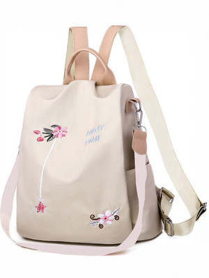 FashMart Cute Style Female Student Waterproof Anti Thief 12 L Backpack(Beige)