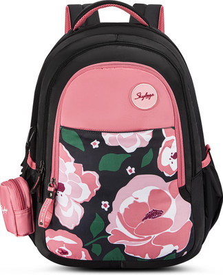 SKYBAGS FLORAL 01 SCHOOL BACKPACK RC BLACK 37 L Backpack(Black)