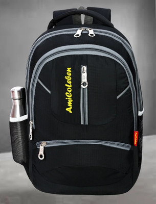 Amicoleben Trendy & Lightweight Bag for School/College/Offices, Water-Resistant Fabric 32 L Laptop Backpack(Black)