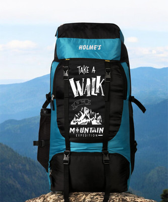 HOLME'S Unisex Water Proof Mountain Rucksack Hiking/Trekking/Camping Bag(1030) 60 L Laptop Backpack(Black, Blue)