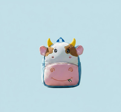 UDHNA Cute Smiling Cow School Bag – Mini Plush Backpack for Kids 12 L Backpack(Multicolor)