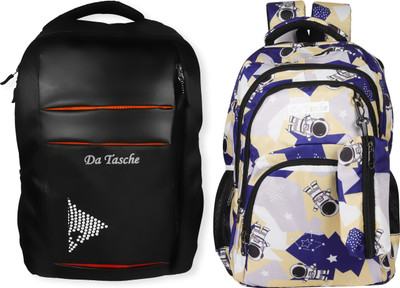 Da Tasche REX MIX BLK 30 L Laptop Backpack(Black, Multicolor)