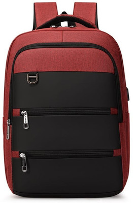Toil Moil Laptop Bag for Men and Women | Lightweight Office Laptop Bag with USB Port 15.6 L Backpack(Red)