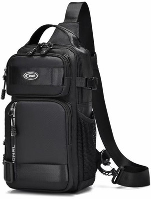 CarryTrip Men Crossbody Bag Business Trend Cycling Hiking Travel Bag Fashion Shoulder Bag 8 L Backpack(Black)