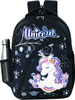 Dura Mater Medium 21 L Backpack Unicorn Kids BrightPath School Bags(3-10 years) (Black) 20 L Backpack(Black)