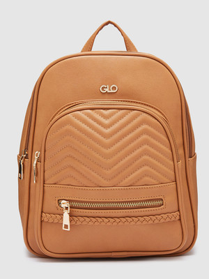 GLO by Globus Tan Textured Smart Casual 8 L Backpack(Brown)