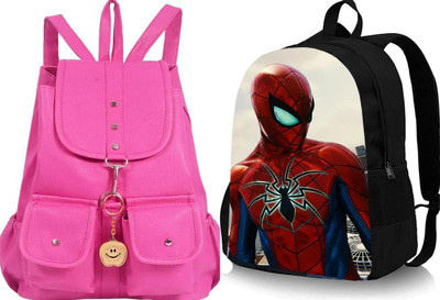 KSC Best Digital print backpack 20 L Backpack(Pink, Black)