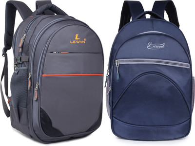 LEWYN Casual Bag With Rain Cover For School/Collage/Office Waterproof 25 L Laptop Backpack(Blue, Grey)