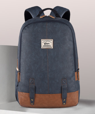 Gear Classic Leather without Anti Theft 28 L Laptop Backpack(Blue)
