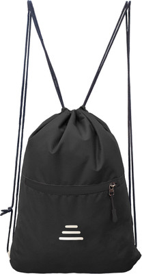 Cp Bigbasket Drawstring Dori Bag Small Bag Gym Bag for Women & Men With Front Zipper Pocket 12 L Backpack(Black)