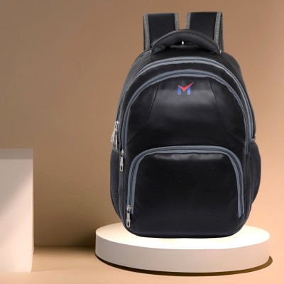 M Laptop Backpack Vegan Leather Travel College Office Bag 40 L Laptop Backpack(Black)