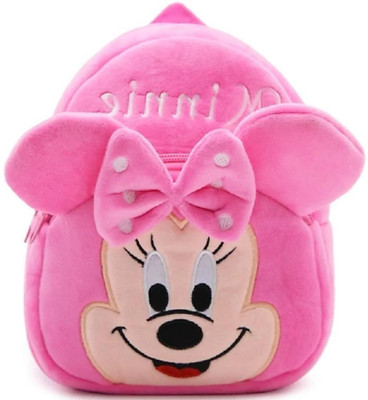 Aveek Kids School Bag Minnie Soft Plush Backpack 10 L Backpack(Pink)