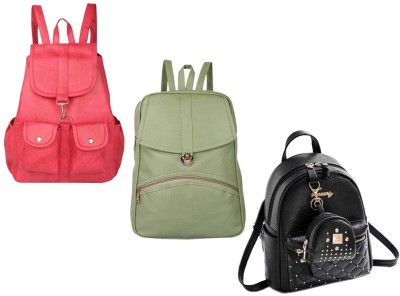 QUASHIMI COLLECTION BP-31-red-2bl+grn-psh-lck+blk-kachua-pitthu-cmbo 6 L Backpack(Red, Green, Black)