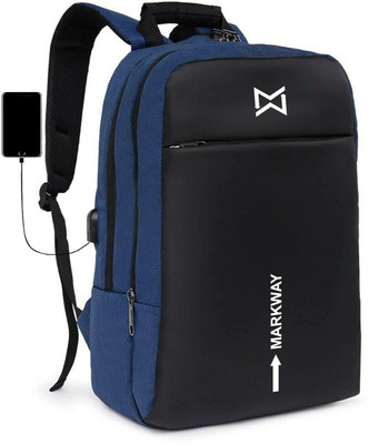 markway AntiTheft Backpack Bag with 15.6 Inch Laptop Compartment & USB Charging Port BAG Waterproof School Bag(Blue, 35 L)